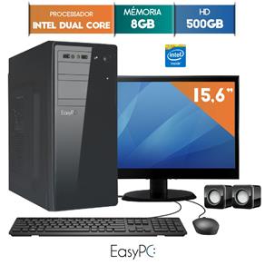 Computador com Monitor Led 15.6 Easypc Intel Dual Core 2.41 8Gb Hd 500Gb