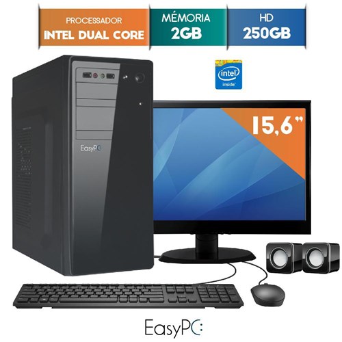 Computador Com Monitor Led 15.6 Easypc Intel Dual Core 2.41 2gb Hd 250gb