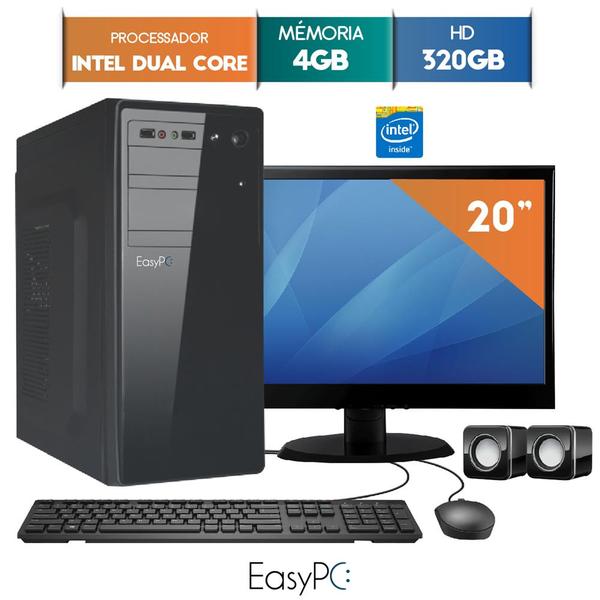 Computador com Monitor LED 19.5 EasyPC Intel Dual Core 2.41 4GB HD 320GB