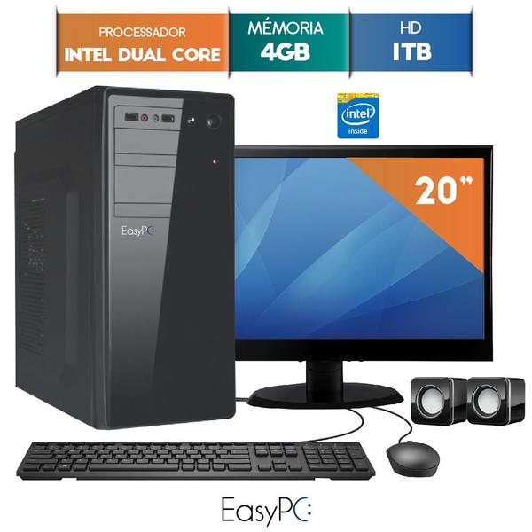 Computador com Monitor LED 19.5 EasyPC Intel Dual Core 2.41 4GB HD 1TB