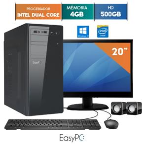 Computador com Monitor Led 19.5 Easypc Intel Dual Core 2.41 4Gb Hd 500Gb Windows 10