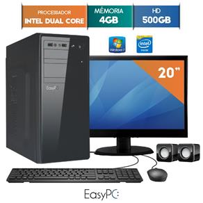 Computador com Monitor Led 19.5 Easypc Intel Dual Core 2.41 4Gb Hd 500Gb Windows 7