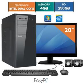 Computador com Monitor Led 19.5 Easypc Intel Dual Core 2.41 4Gb Hd 250Gb Windows