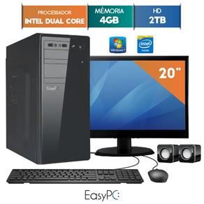 Computador com Monitor Led 19.5 Easypc Intel Dual Core 2.41 4Gb Hd 2Tb Windows 7