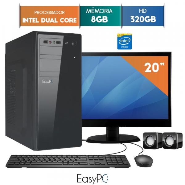 Computador com Monitor LED 19.5 EasyPC Intel Dual Core 2.41 8GB HD 320GB