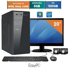Computador com Monitor Led 19.5 Easypc Intel Dual Core 2.41 8Gb Hd 500Gb Windows