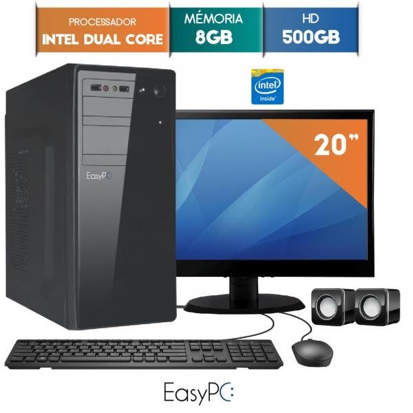 Computador com Monitor LED 19.5 EasyPC Intel Dual Core 2.41 8GB HD 500GB