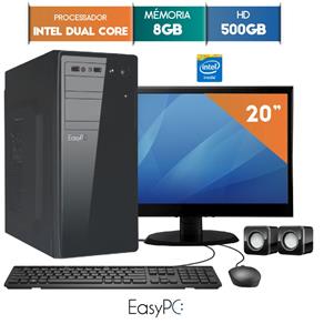 Computador com Monitor Led 19.5 Easypc Intel Dual Core 2.41 8Gb Hd 500Gb