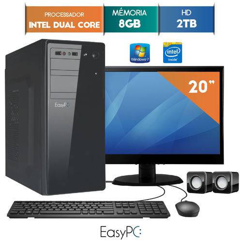 Computador com Monitor Led 19.5 Easypc Intel Dual Core 2.41 8gb Hd 2tb Windows