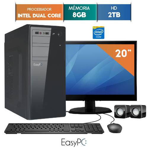 Computador com Monitor Led 19.5 EasyPC Intel Dual Core 2.41 8GB HD 2TB