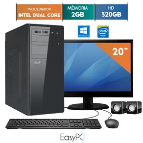 Computador com Monitor Led 19.5 Easypc Intel Dual Core 2.41 2Gb Hd 320Gb Windows 10