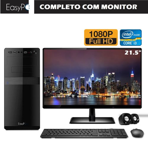 Computador Completo com Monitor 21.5 Full HD EasyPC Intel Core I3 4GB HD 2TB