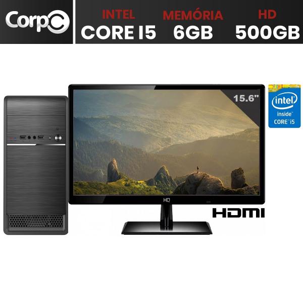 Computador Completo Intel Core I5 6GB HD 500GB Monitor LED HDMI CorPC