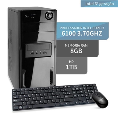 Tudo sobre 'Computador Core I3 6 Geração 8gb Ddr4 Hd 1tb Suporte 4k 3green Evolution Fun Desktop'