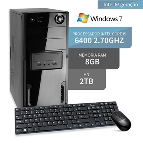 Computador Core I5 6400 6 Geração 8gb Ddr4 Hd 2tb Windows 3green Evolution Fun Desktop