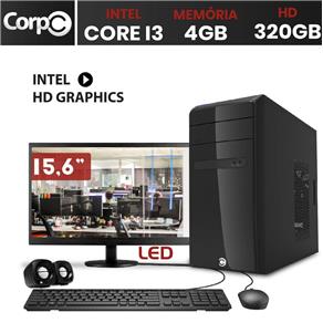 Computador Corpc Intel Core I3 4Gb Ddr3, Hd 320Gb e Monitor Led 15.6