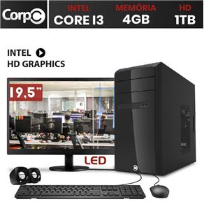 Computador Corpc Intel Core I3 4Gb Ddr3, Hd 1Tb e Monitor Led 19.5