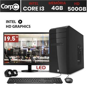 Computador Corpc Intel Core I3 4Gb Ddr3, Hd 500Gb e Monitor Led 19.5