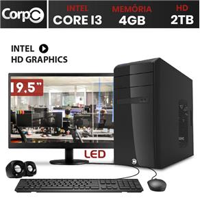 Computador Corpc Intel Core I3 4Gb Ddr3, Hd 2Tb e Monitor Led 19.5