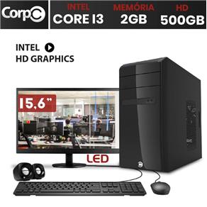 Computador CorPC Intel Core I3 2GB HD 500GB Monitor 15.6 LED