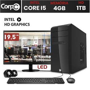 Computador CorPC Intel Core I5 4GB DDR3, HD 1TB e Monitor LED 19.5