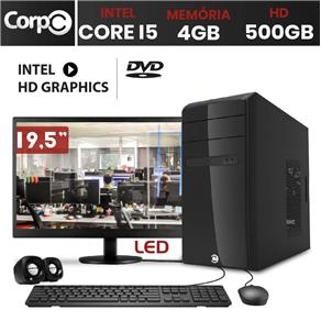Computador Corpc Intel Core I5 4Gb Ddr3, Hd 500Gb, Dvd e Monitor Led 19.5