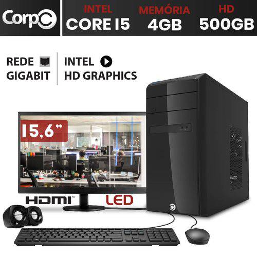 Computador Corpc Intel Core I5 4gb Ddr3, HD 500gb e Monitor Led 15.6