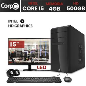 Computador Corpc Intel Core I5 4Gb Ddr3, Hd 500Gb Monitor 15"
