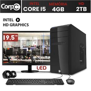 Computador CorPC Intel Core I5 4GB DDR3, HD 2TB e Monitor LED 19.5