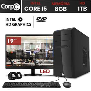 Computador Corpc Intel Core I5 8Gb Ddr3, Hd 1Tb, Dvd e Monitor 19"