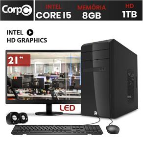 Computador CorPC Intel Core I5 8GB DDR3, HD 1TB e Monitor LED 21