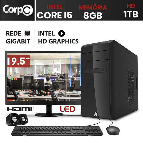 Computador Corpc Intel Core I5 8gb Ddr3, HD 1tb e Monitor Led 19.5