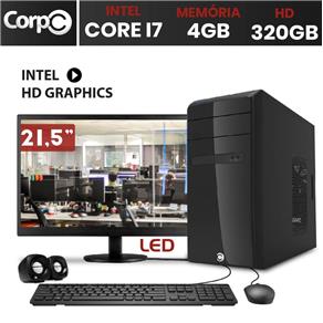 Computador CorPC Intel Core I7 4GB DDR3 HD 320GB Monitor LED 21.5