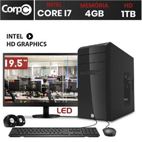 Computador CorPC Intel Core I7 4GB DDR3 HD 1TB Monitor LED 19.5