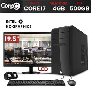 Computador CorPC Intel Core I7 4GB DDR3 HD 500GB Monitor LED 19.5
