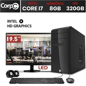 Computador CorPC Intel Core I7 8GB DDR3 HD 320GB Monitor LED 19.5