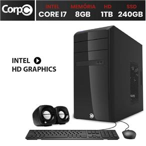 Computador CorPC Intel Core I7 8GB DDR3 HD 1TB e SSD 240GB
