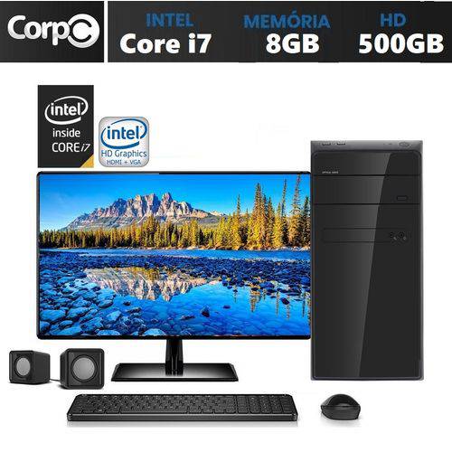 Computador CorPC Intel Core I7 8GB DDR3 HD 500GB Monitor LED 19.5