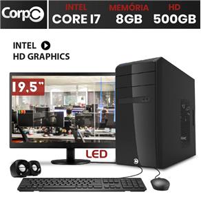 Computador CorPC Intel Core I7 8GB DDR3 HD 500GB Monitor LED 19.5