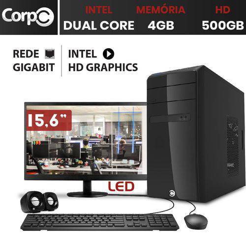 Computador Corpc Intel Dual Core 2.41 com Monitor Led 15.6 4gb HD 500gb