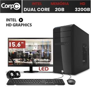 Computador Corpc Intel Dual Core 2.41 com Monitor Led 15.6 2Gb Hd 320Gb