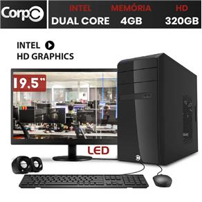 Computador Corpc Intel Dual Core 2.41 com Monitor Led 19.5 4Gb Hd 320Gb