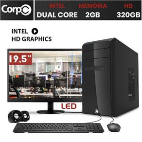 Computador CorPC Intel Dual Core 2.41 com Monitor LED 19.5 2GB HD 320GB