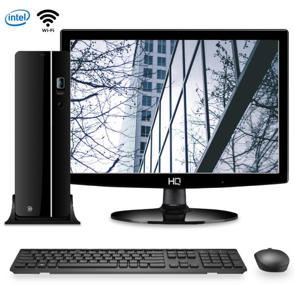 Computador Desktop com Monitor CorPC SlimPC Intel Core I3 4GB SSD 60GB HD 3TB HDMI Wifi Mouse e Teclado Sem Fio