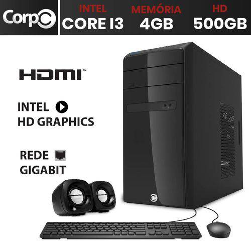 Computador Desktop CorpC Intel Core I3 4gb HD 500gb HDMI Full HD