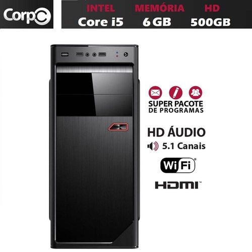 Computador Desktop CorpC Intel Core I5 6GB HD 500GB Wifi