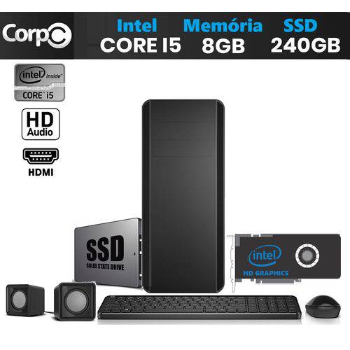 Computador Desktop CorpC Intel Core I5 8GB SSD 240GB Saída HDMI Full HD