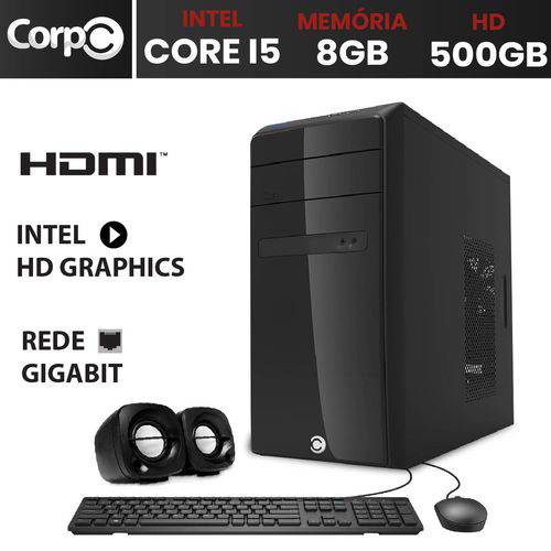 Computador Desktop CorpC Intel Core I5 3.2Ghz 8GB HD 500GB HDMI Full HD