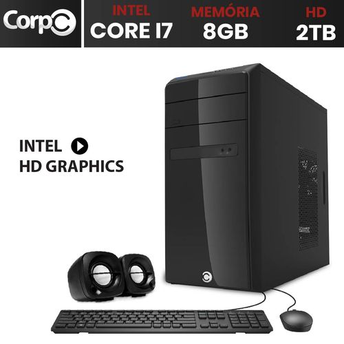 Computador Desktop CorpC Intel Core I7 3.8Ghz 8GB HD 2TB