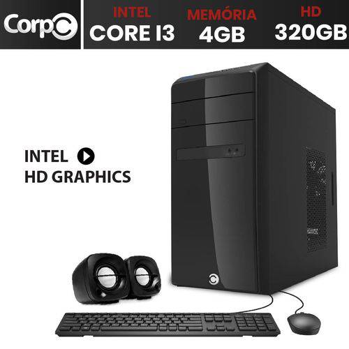 Computador Desktop CorpC Line Intel Core I3 4gb DDR3 HD 320GB Mouse Teclado e Caixa de Som